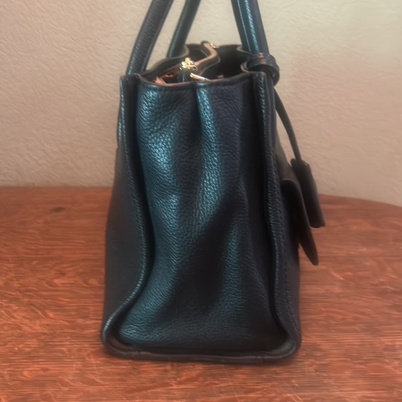 Marc Jacobs 2 Way Cadena Charm Black Pebbled Leather Satchel - Picture 5 of 15